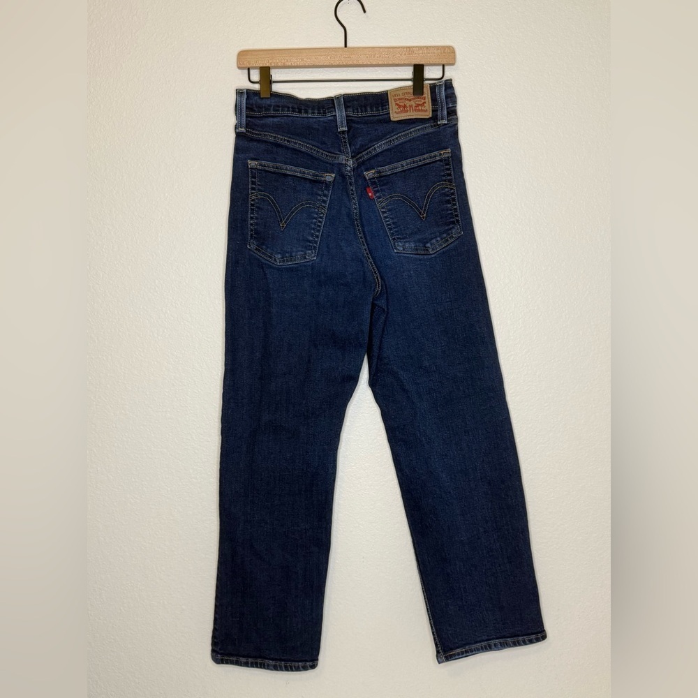 Levi’s Ribcage Straight Ankle Jeans Women’s 28 Dark Wash High Rise Button Fly - Picture 2 of 7